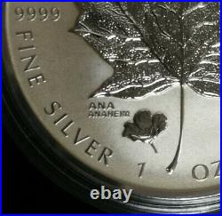 1 OZ Silver Canada Maple Leaf 2016 reversed PP, Privy Ana, 5 CAD, in case, COA