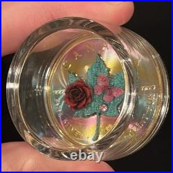 1 Oz Silver Maple Leaf BUTTERFLY ROSE Nature Series Only 155 Minted Worldwide