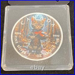 1 Oz Silver Maple Leaf VIOLINIST CAT with COA Sleeve and Stand ONLY 200 MINTED