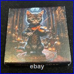 1 Oz Silver Maple Leaf VIOLINIST CAT with COA Sleeve and Stand ONLY 200 MINTED