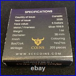 1 Oz Silver Maple Leaf VIOLINIST CAT with COA Sleeve and Stand ONLY 200 MINTED