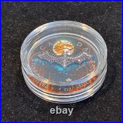 1 Oz Silver Maple Leaf with Bejeweled Bat Insert ONLY 100 MINTAGE Full Moon