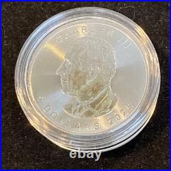 1 Oz Silver Maple Leaf with Bejeweled Bat Insert ONLY 100 MINTAGE Full Moon
