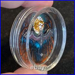 1 Oz Silver Maple Leaf with Bejeweled Bat Insert ONLY 100 MINTAGE Full Moon