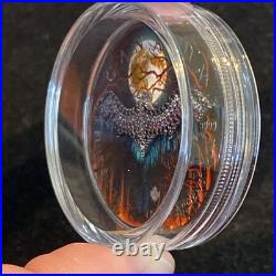 1 Oz Silver Maple Leaf with Bejeweled Bat Insert ONLY 100 MINTAGE Full Moon