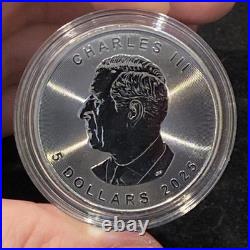 1 Oz Silver Maple Leaf with Bejeweled Bat Insert ONLY 100 MINTAGE Full Moon