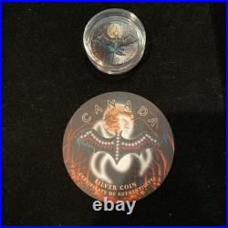 1 Oz Silver Maple Leaf with Bejeweled Bat Insert ONLY 100 MINTAGE Full Moon
