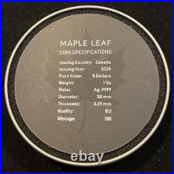 1 Oz Silver Maple Leaf with Bejeweled Bat Insert ONLY 100 MINTAGE Full Moon
