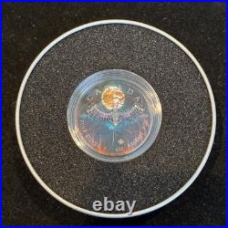 1 Oz Silver Maple Leaf with Bejeweled Bat Insert ONLY 100 MINTAGE Full Moon