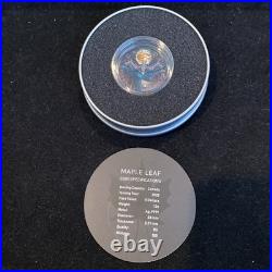 1 Oz Silver Maple Leaf with Bejeweled Bat Insert ONLY 100 MINTAGE Full Moon