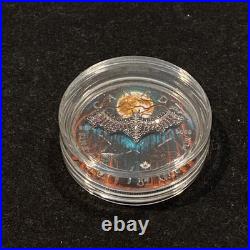 1 Oz Silver Maple Leaf with Bejeweled Bat Insert ONLY 100 MINTED Full Moon