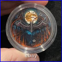 1 Oz Silver Maple Leaf with Bejeweled Bat Insert ONLY 100 MINTED Full Moon 1 Oz Silver Maple Leaf with Bejeweled Bat Insert ONLY 100 MINTED Full Moon