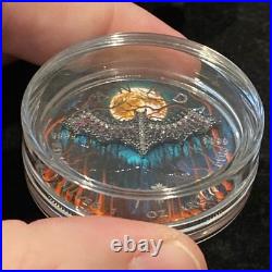 1 Oz Silver Maple Leaf with Bejeweled Bat Insert ONLY 100 MINTED Full Moon 1 Oz Silver Maple Leaf with Bejeweled Bat Insert ONLY 100 MINTED Full Moon