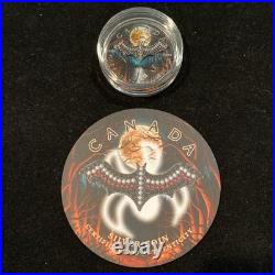 1 Oz Silver Maple Leaf with Bejeweled Bat Insert ONLY 100 MINTED Full Moon