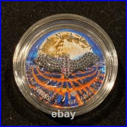 1 Oz Silver Maple Leaf with Bejeweled Dark Bat Insert ONLY 100 MINTAGE 1 Oz Silver Maple Leaf with Bejeweled Dark Bat Insert ONLY 100 MINTAGE