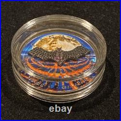 1 Oz Silver Maple Leaf with Bejeweled Dark Bat Insert ONLY 100 MINTAGE 1 Oz Silver Maple Leaf with Bejeweled Dark Bat Insert ONLY 100 MINTAGE