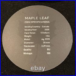 1 Oz Silver Maple Leaf with Bejeweled Dark Bat Insert ONLY 100 MINTAGE
