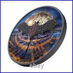 1 Oz Silver Maple Leaf with Bejeweled Dark Bat Insert ONLY 100 MINTAGE