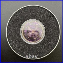 1 Oz Swarovski Bejeweled Silver Maple Leaf NIGHT BUTTERFLY ONLY 100 MADE 1 Oz Swarovski Bejeweled Silver Maple Leaf NIGHT BUTTERFLY ONLY 100 MADE