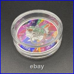 1 Oz Swarovski Bejeweled Silver Maple Leaf STEALTHY CHAMELEON ONLY 100 MADE