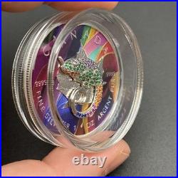 1 Oz Swarovski Bejeweled Silver Maple Leaf STEALTHY CHAMELEON ONLY 100 MADE