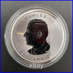 1 Oz Swarovski Bejeweled Silver Maple Leaf STEALTHY CHAMELEON ONLY 100 MADE