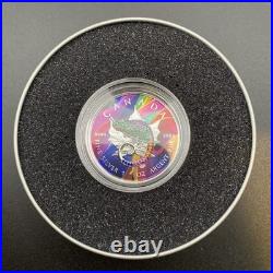 1 Oz Swarovski Bejeweled Silver Maple Leaf STEALTHY CHAMELEON ONLY 100 MADE
