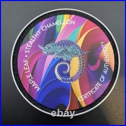 1 Oz Swarovski Bejeweled Silver Maple Leaf STEALTHY CHAMELEON ONLY 100 MADE