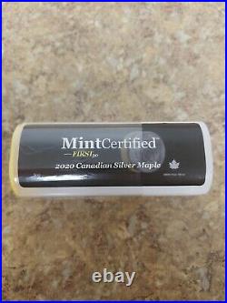 1 Roll 2020 Sealed Mint Cert Silver Canadian Maple Leaf 25 1 Oz Pure Silver