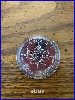 1 oz. 999 Fine Silver Round Canadian Maple Leaf 1999 5 Dollars