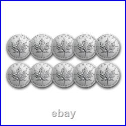 1 oz Canadian Silver Maple Leaf Coin. 9999 Fine BU Lot of 10 Coins 1 oz Canadian Silver Maple Leaf Coin. 9999 Fine BU Lot of 10 Coins