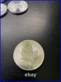 1 oz Canadian Silver Maple Leaf Coin BU (Random Year) Lot of 10