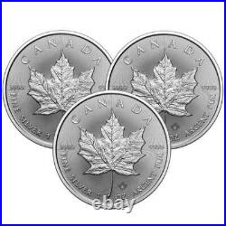 1 oz Canadian Silver Maple Leaf Coin BU (Random Year) Lot of 3