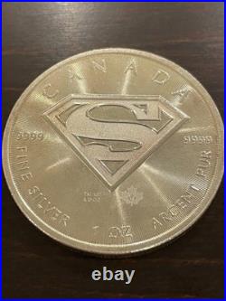 1 oz Silver Coin. 9999 Fine Silver 2016 Canada Superman S-Shield Royal Canadian
