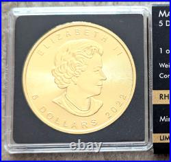 1 oz Silver Coin Gold & Rhodium Plated MAPLE LEAF 2022 Fine Silver Canada