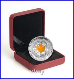 1 oz Silver Proof Majestic Maple Leaves Drusy Stone $20 CAD Canada 2016 Silver