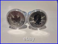 10 x 1oz Fine Silver Canadian Maple Leaf Coins 2020 In Capsules