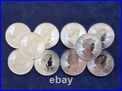 10x 1 oz Maple Leaf Silver Coins 2023 Lot 1