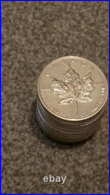 10x1oz Silver Bullion Mixed Years Mapleleaf