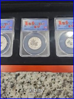 $1200 Value! ANACS Canadian Maple Leaf REVERSE PROOF 70 DEEP CAMEO 5 Coin Set FR