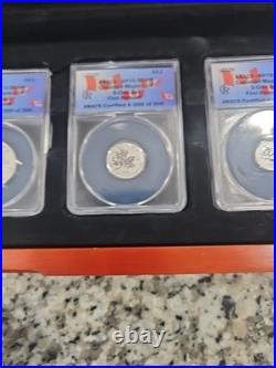 $1200 Value! ANACS Canadian Maple Leaf REVERSE PROOF 70 DEEP CAMEO 5 Coin Set FR