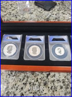 $1200 Value! ANACS Canadian Maple Leaf REVERSE PROOF 70 DEEP CAMEO 5 Coin Set FR