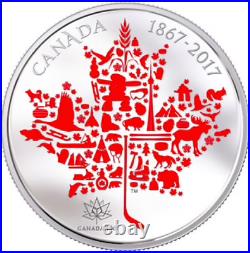 1867-2017 Canadian Icons Maple Leaf $50 5OZ Pure Silver Coin Canada150 PrivyMark