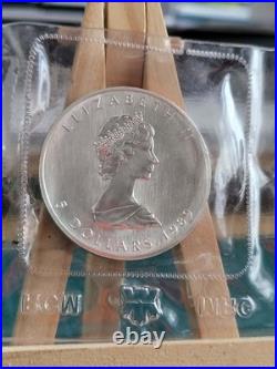 1989 1oz Canadian Maple Leaf Silver coin RCM SEALED SECOND YEAR OF PRODUCTION 3