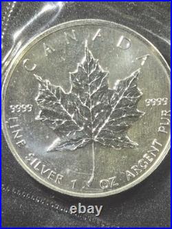 1989 Canada $5 Silver Maple Leaf 1 oz. 9999 Fine Silver Coin Sealed RCM