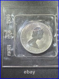1989 Canada $5 Silver Maple Leaf 1 oz. 9999 Fine Silver Coin Sealed RCM
