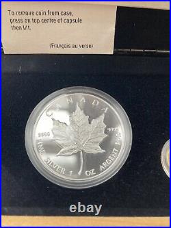 1989 Royal Canadian Mint Maple Leaf 5 Dollar Coin Set Gold Platinum Silver