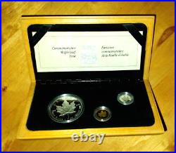 1989 Royal Canadian Mint Maple Leaf Gold Platinum Silver $5 BoxSet