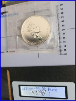 1990 1oz Canadian Maple Leaf Silver coin PERFECTLY RCM SEALED AND GENUINE (2)