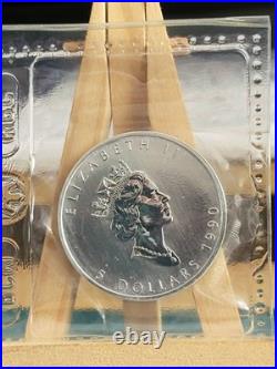 1990 1oz Canadian Maple Leaf Silver coin PERFECTLY RCM SEALED AND GENUINE (2)